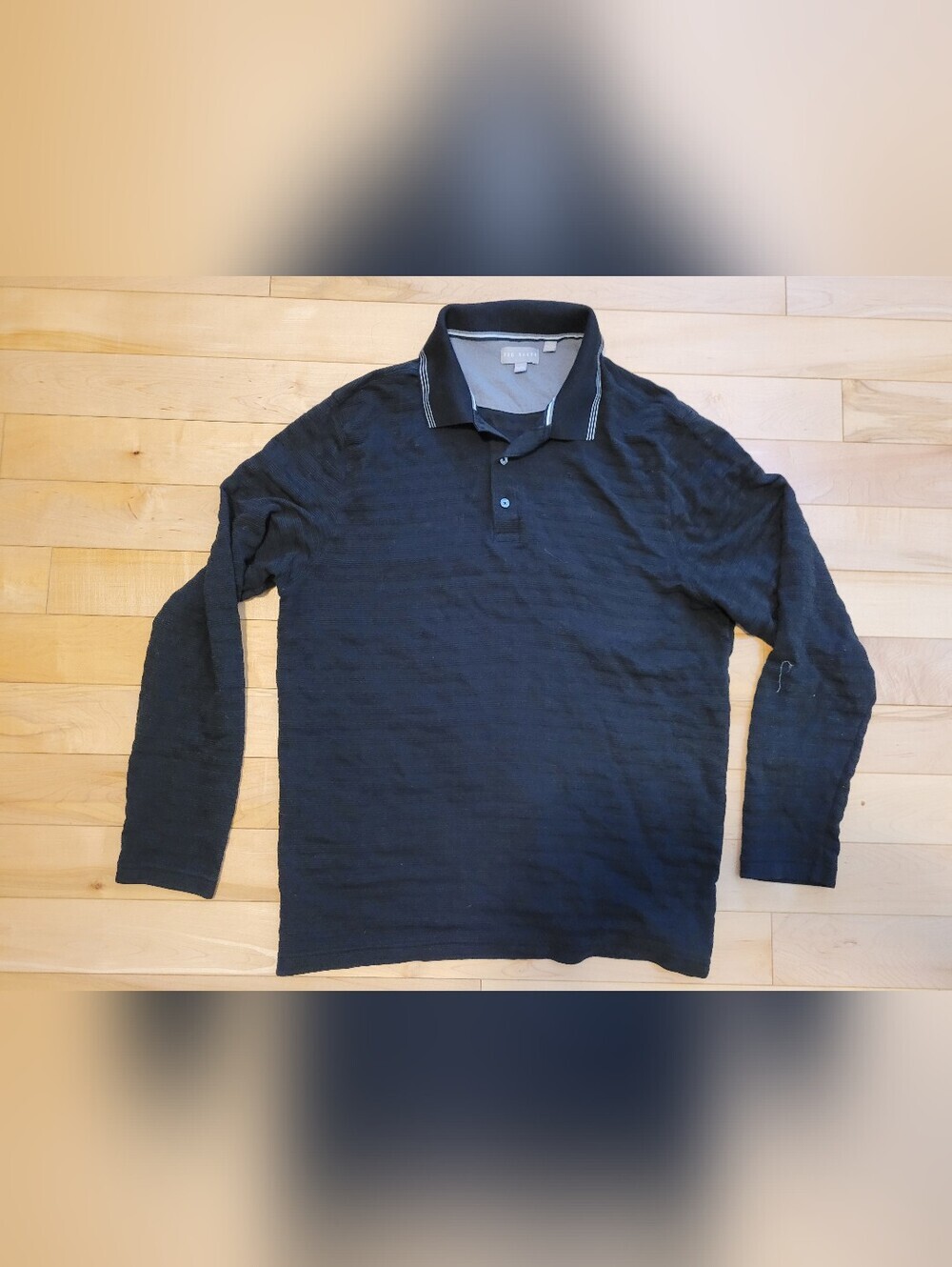 Ted Baker men's size XXL long sleeve black polo shirt